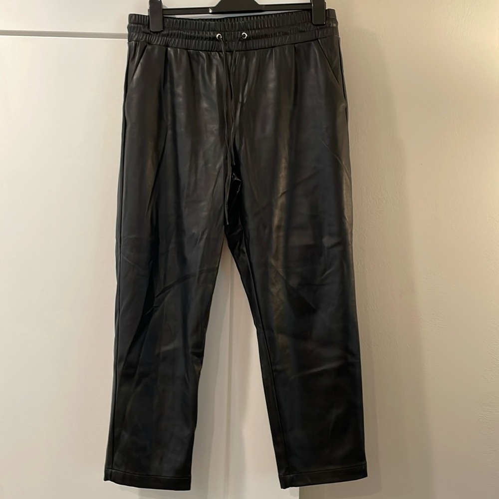 Loft faux leather straight pants